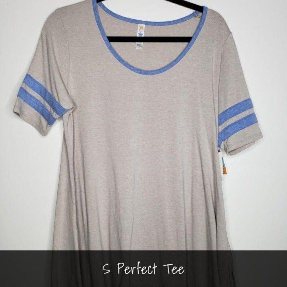 LuLaRoe Perfect T Small Solid Grey Blue NEW